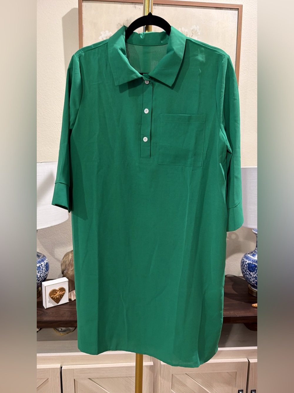 Green Dress Mid Length Sleeve